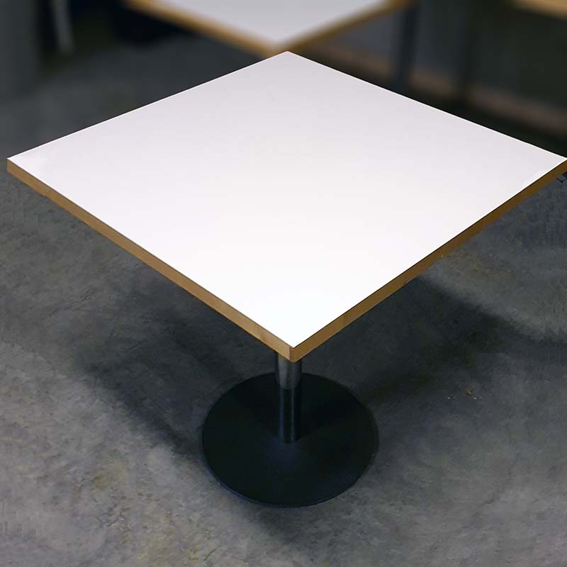 Møtebordsplate hvit 70 x 70 cm treverk i kanten