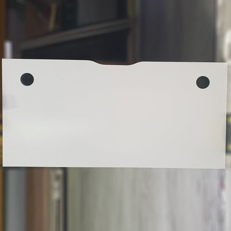 Plate hvit 160 x 80 cm 2 kabelhull sort kant