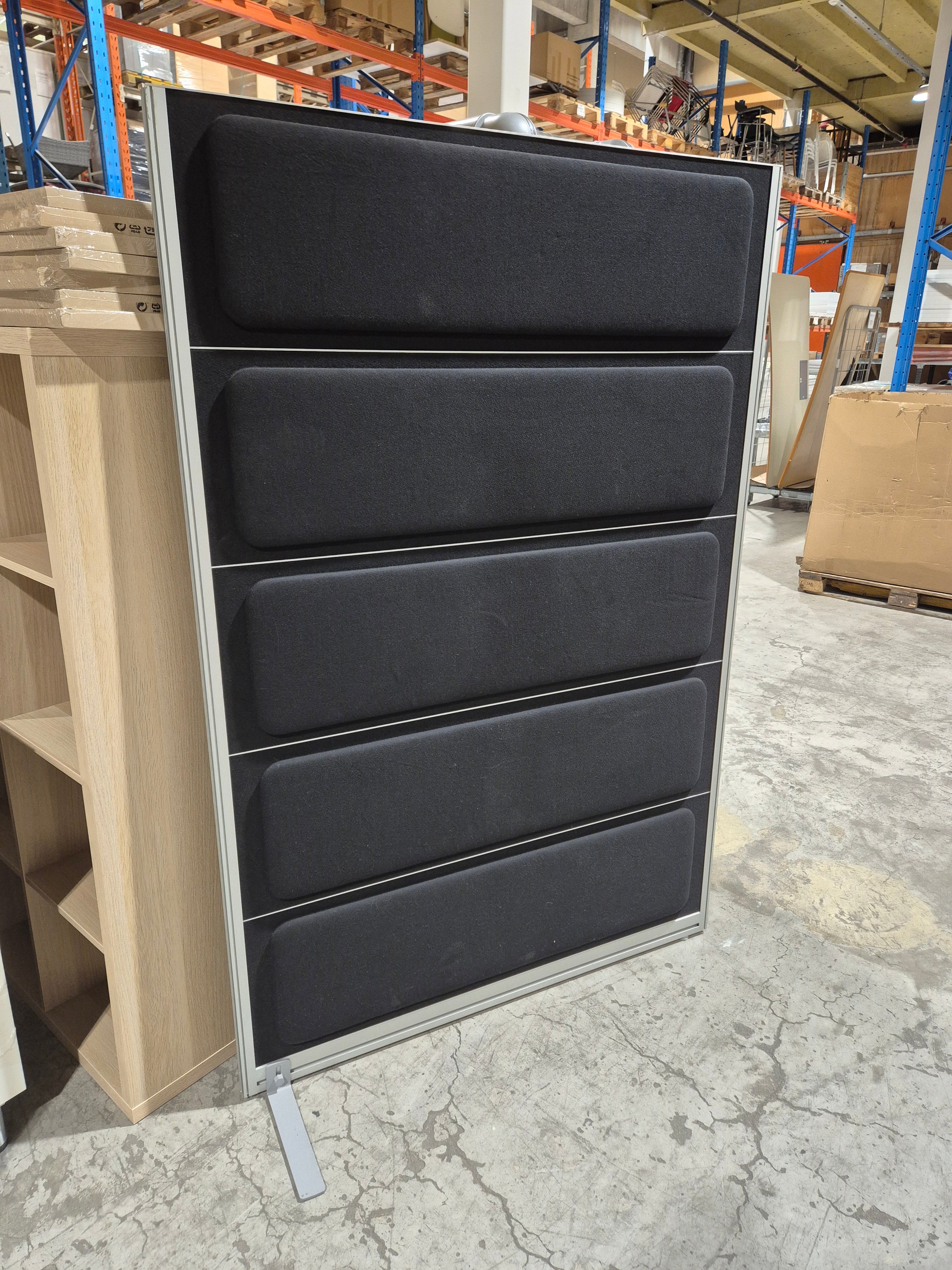 Skillevegg gulv sort 180 x 120 Kinnarps Zonit 20